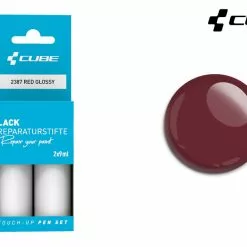 Cube Lackreparaturstift Set RED Glossy -Fahrradteile Verkaufsladen 2387